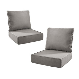 English Elm 6 Inch High Density Foam Outdoor Chair Cushions with Olefin Removable Cover UV Resistant Gray 2 Sets T3773P573184