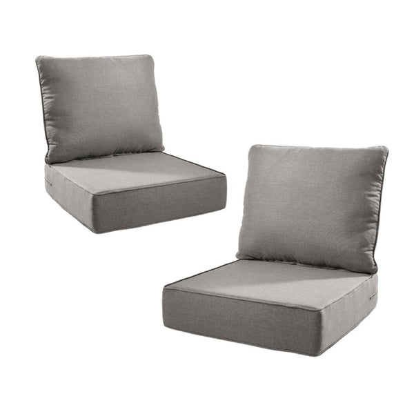 English Elm 6 Inch High Density Foam Outdoor Chair Cushions with Olefin Removable Cover UV Resistant Gray 2 Sets T3773P573184