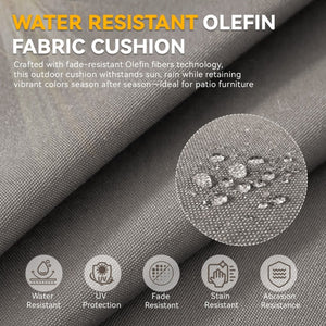 English Elm 6 Inch High Density Foam Outdoor Chair Cushions with Olefin Removable Cover UV Resistant Gray 3 Sets T3773P573185