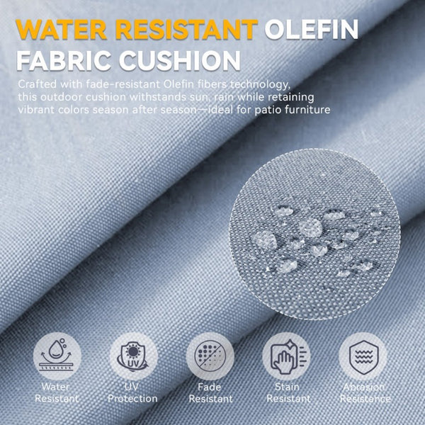 English Elm 6 Inch High Density Foam Outdoor Chair Cushions with Olefin Removable Cover UV Resistant Baby Blue 1 Set T3773P573186