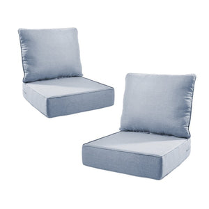 English Elm 6 Inch High Density Foam Outdoor Chair Cushions with Olefin Removable Cover UV Resistant Baby Blue 2 Sets T3773P573187
