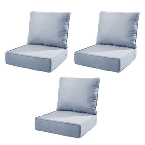 English Elm 6 Inch High Density Foam Outdoor Chair Cushions with Olefin Removable Cover UV Resistant Baby Blue 3 Sets T3773P573188