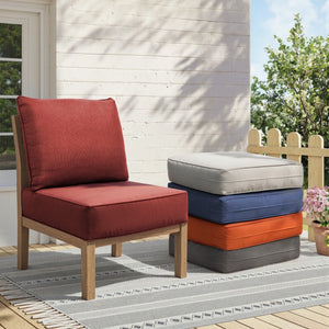 English Elm 6 Inch High Density Foam Outdoor Chair Cushions with Olefin Removable Cover UV Resistant Red 1 Set T3773P573189