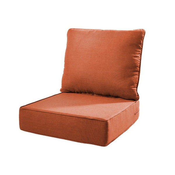 English Elm 6 Inch High Density Foam Outdoor Chair Cushions with Olefin Removable Cover UV Resistant Orange 1 Set T3773P573192
