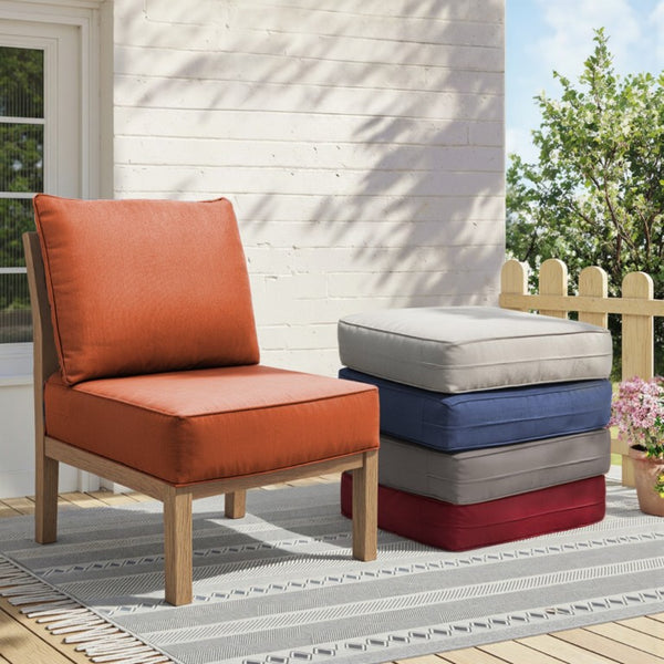 English Elm 6 Inch High Density Foam Outdoor Chair Cushions with Olefin Removable Cover UV Resistant Orange 1 Set T3773P573192