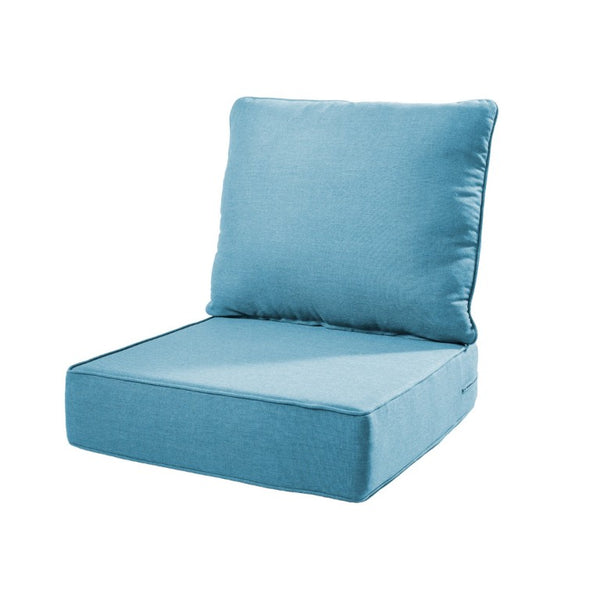 English Elm 6 Inch High Density Foam Outdoor Chair Cushions with Olefin Removable Cover UV Resistant Light Blue 1 Set T3773P573199