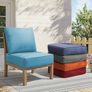 English Elm 6 Inch High Density Foam Outdoor Chair Cushions with Olefin Removable Cover UV Resistant Light Blue 3 Sets T3773P573201