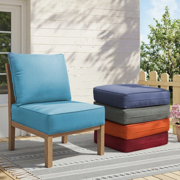 English Elm 6 Inch High Density Foam Outdoor Chair Cushions with Olefin Removable Cover UV Resistant Light Blue 3 Sets T3773P573201