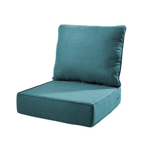 English Elm 6 Inch High Density Foam Outdoor Chair Cushions with Olefin Removable Cover UV Resistant Peacock Blue 1 Set T3773P573202