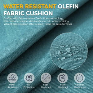 English Elm 6 Inch High Density Foam Outdoor Chair Cushions with Olefin Removable Cover UV Resistant Peacock Blue 1 Set T3773P573202