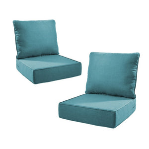 English Elm 6 Inch High Density Foam Outdoor Chair Cushions with Olefin Removable Cover UV Resistant Peacock Blue 2 Sets T3773P573203