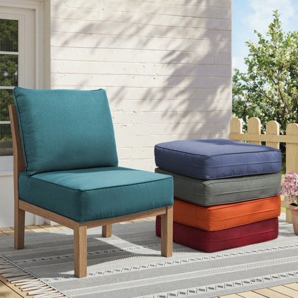 English Elm 6 Inch High Density Foam Outdoor Chair Cushions with Olefin Removable Cover UV Resistant Peacock Blue 2 Sets T3773P573203