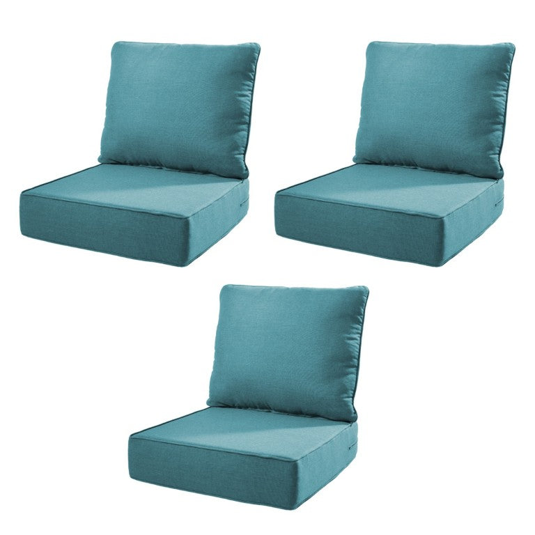 English Elm 6 Inch Thick Outdoor Seat Cushions Set of Three with UV Resistant Olefin and Dense Foam T3773P573204