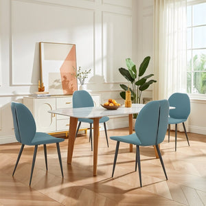 English Elm Green Suede Shell Chair Set of Six Sculptural Dining Seating with Sturdy Metal Legs T3967P409151