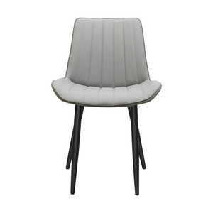 English Elm Light Grey Two-Tone PU Leather Armless Dining Chairs Wave Upholstery Set of 6 T3967P409178