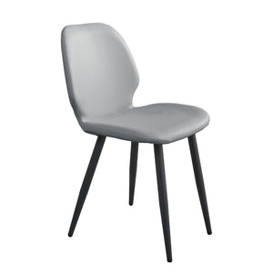 English Elm Light Grey Suede Shell Chair Set of 2 with Metal Legs for Modern Dining Spaces T3967P484971