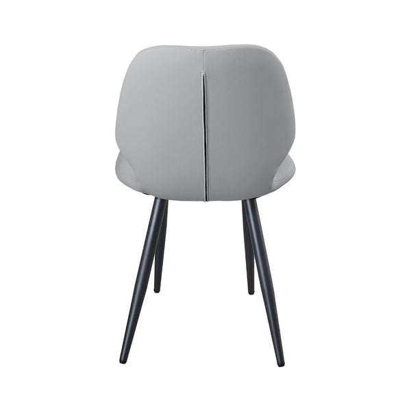 English Elm Light Grey Suede Shell Chair Set of 2 with Metal Legs for Modern Dining Spaces T3967P484971
