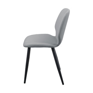 English Elm Light Grey Suede Shell Chair Set of 2 with Metal Legs for Modern Dining Spaces T3967P484971