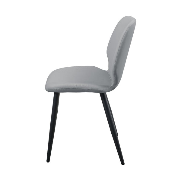 English Elm Light Grey Suede Shell Chair Set of 2 with Metal Legs for Modern Dining Spaces T3967P484971