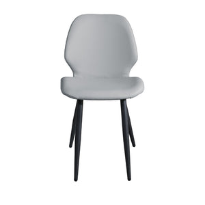 English Elm Light Grey Suede Shell Chair Set of 2 with Metal Legs for Modern Dining Spaces T3967P484971