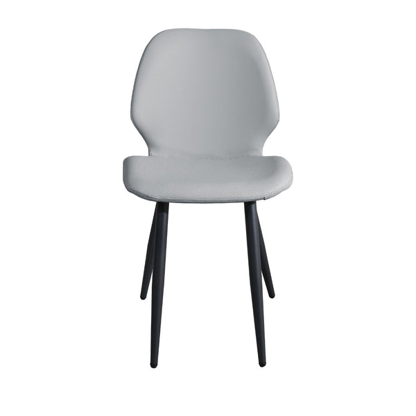 English Elm Light Grey Suede Shell Chair Set of 2 with Metal Legs for Modern Dining Spaces T3967P484971