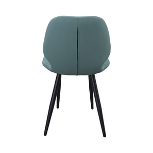 English Elm Green Shell Back Upholstered Dining Chairs Set of 2 with Sleek Metal Legs for Modern Spaces T3967P484993
