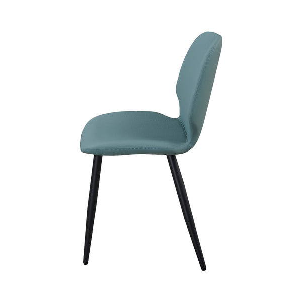 English Elm Green Shell Back Upholstered Dining Chairs Set of 2 with Sleek Metal Legs for Modern Spaces T3967P484993