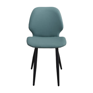 English Elm Green Shell Back Upholstered Dining Chairs Set of 2 with Sleek Metal Legs for Modern Spaces T3967P484993