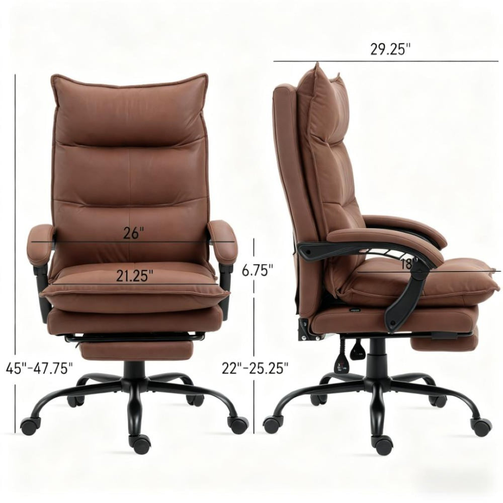 English Elm Luxurious Microfiber High Back Recliner with Massage Heat and Swivel Base for Home Office T3971P409040
