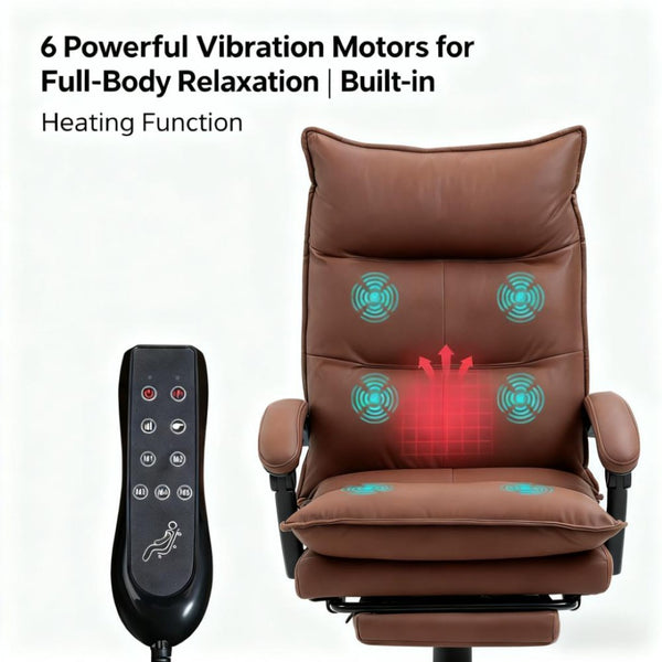 English Elm Luxurious Microfiber High Back Recliner with Massage Heat and Swivel Base for Home Office T3971P409040