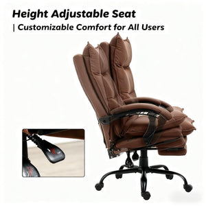 English Elm Luxurious Microfiber High Back Recliner with Massage Heat and Swivel Base for Home Office T3971P409040
