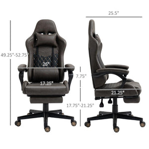 English Elm Pu Leather Gaming Chair High Back Recliner with Footrest Lumbar Support Home Office T3971P410321