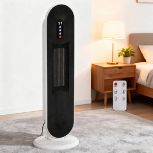 English Elm Adjustable Ceramic Tower Space Heater with Oscillation Timer and Remote for Home Rooms T3971P414291