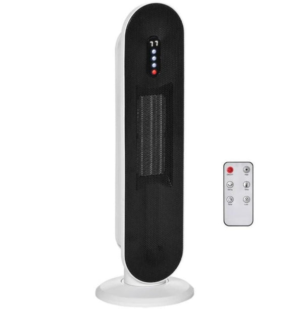 English Elm Adjustable Ceramic Tower Space Heater with Oscillation Timer and Remote for Home Rooms T3971P414291