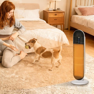 English Elm Adjustable Ceramic Tower Space Heater with Oscillation Timer and Remote for Home Rooms T3971P414291