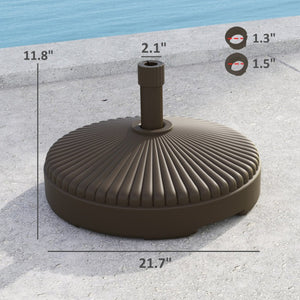 English Elm Round Fillable HDPE Patio Umbrella Base with UV Resistant Weather Proof Outdoor Design T3971P425851