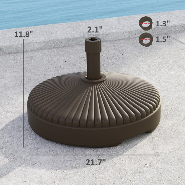 English Elm Round Fillable HDPE Patio Umbrella Base with UV Resistant Weather Proof Outdoor Design T3971P425851