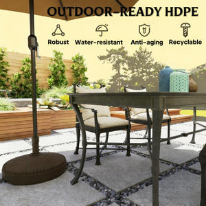 English Elm Round Fillable HDPE Patio Umbrella Base with UV Resistant Weather Proof Outdoor Design T3971P425851