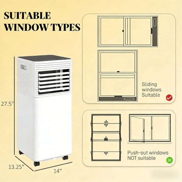 English Elm Air Conditioner Portable 10000 BTU 3In1 Cooling Dehumidifying Fan with Timer T3971P431337