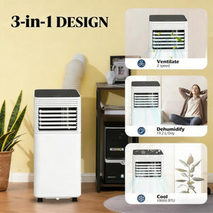 English Elm Air Conditioner Portable 10000 BTU 3In1 Cooling Dehumidifying Fan with Timer T3971P431337