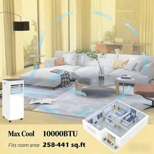 English Elm Air Conditioner Portable 10000 BTU 3In1 Cooling Dehumidifying Fan with Timer T3971P431337
