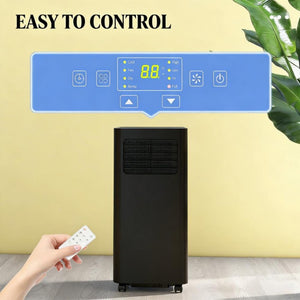 English Elm Portable Air Conditioner 8000 BTU Room Cooler Dehumidifier with Wheels and Timer T3971P431356