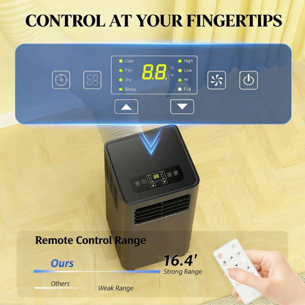 English Elm Convenient Portable Air Conditioner 10000 BTU Cools up to 441 Sq Ft with Sleep Mode T3971P431367