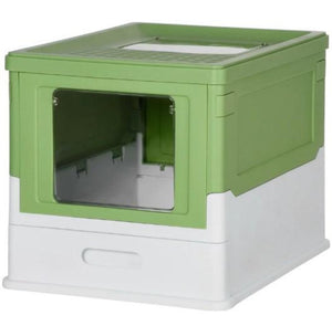 English Elm Cat Litter Box Fully Enclosed Polypropylene Dual Entry Odor Trapping Pull Out Tray T3971P431503