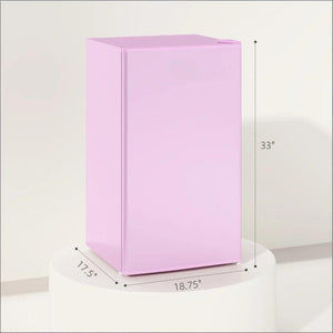 English Elm Compact Pink Mini Fridge with Freezer Compartment for Dorm Apartment or RV Use T3971P473022