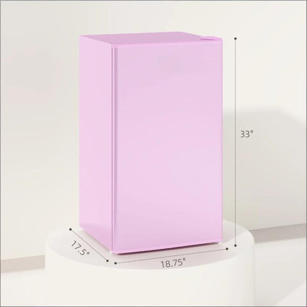 English Elm Compact Pink Mini Fridge with Freezer Compartment for Dorm Apartment or RV Use T3971P473022