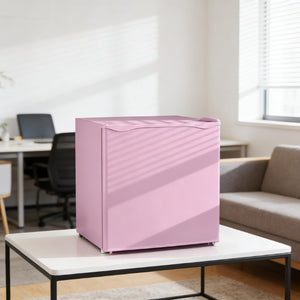 English Elm Small Pink Steel Compact Upright Freezer with Dual Compartments for Dorm or Apartment T3971P473049