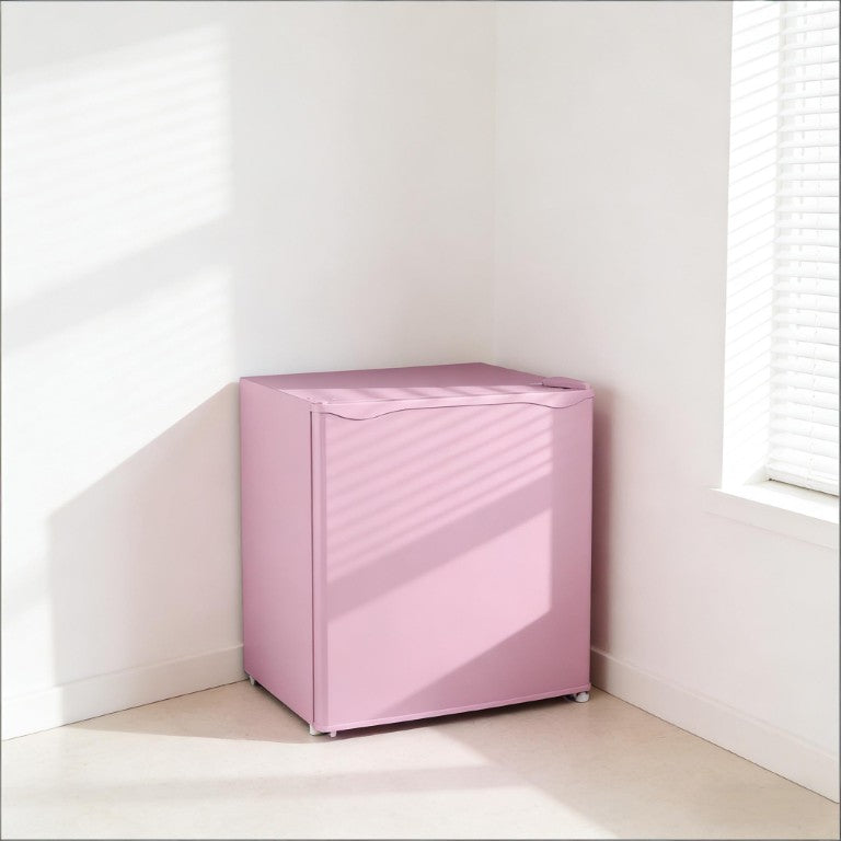 English Elm Small Pink Steel Compact Upright Freezer with Dual Compartments for Dorm or Apartment T3971P473049
