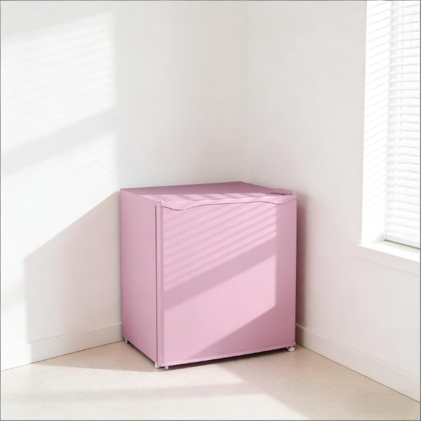 English Elm Small Pink Steel Compact Upright Freezer with Dual Compartments for Dorm or Apartment T3971P473049