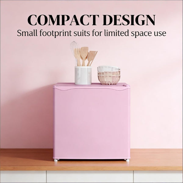 English Elm Small Pink Steel Compact Upright Freezer with Dual Compartments for Dorm or Apartment T3971P473049
